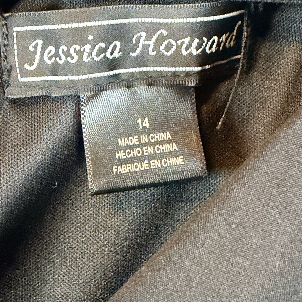 Like New Jessica Howard Elegant Black Long Sleeve Dress Size 14 - Picture 5 of 12